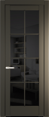 Межкомнатная дверь Profil Doors 4.1.2 (p.8) Перламутр бронза Черное тонированное