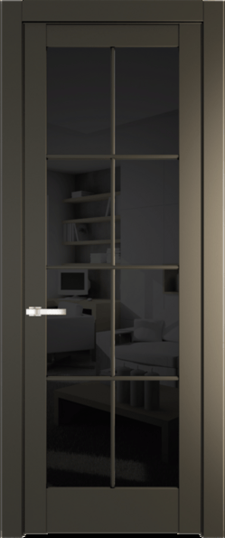 Межкомнатная дверь Profil Doors 4.1.2 (p.8) Перламутр бронза Черное тонированное