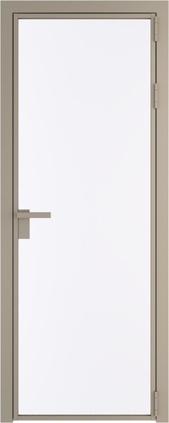 Алюминиевая дверь Profil Doors 1 AG Никель матовый Монохром белый просветленный
