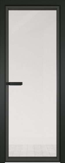 1AGN Черный матовый RAL9005 (с наличником) стекло Прозрачное