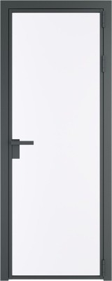 Алюминиевая дверь Profil Doors 1 AG Серая ночь Монохром белый просветленный