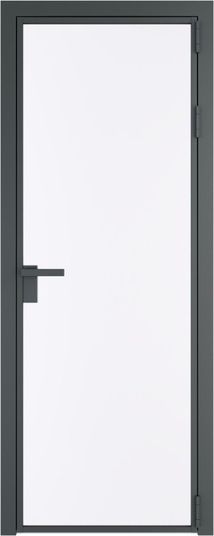 Алюминиевая дверь Profil Doors 1 AG Серая ночь Монохром белый просветленный