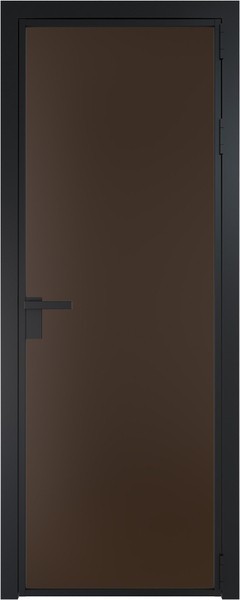 Алюминиевая дверь Profil Doors 1 AG Черный матовый RAL9005 Монохром шоколад