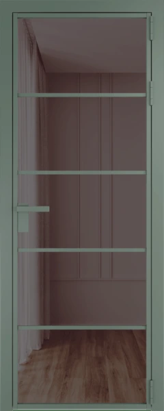Алюминиевая дверь Profil Doors 14 AG Зеленый воск Золотистая бронза