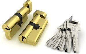 Цилиндровый Fuaro (Фуаро) механизм (R602/70) R6002Knob70(30+10+30) PB латунь 5Key с вертушкой