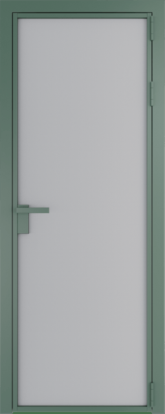 Алюминиевая дверь Profil Doors 1AP Зеленый воск Лайт грей элегант