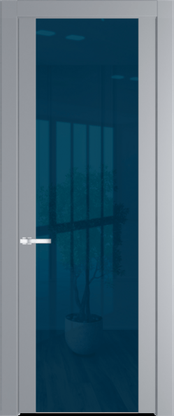 Межкомнатная дверь Profil Doors 1.7 P Зеркало синее Смоки (RAL 870-02)