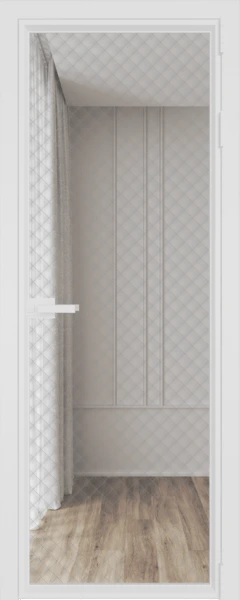 Алюминиевая дверь Profil Doors 1AV Вайт Ромб серебро