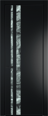 Межкомнатная дверь Profil Doors 20 PA Черный матовый RAL9005 Атриум серебро Блэк