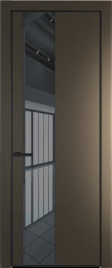 Межкомнатная дверь Profil Doors Orange 19 PE.O Зеркало Grey Сэнд Черный матовый RAL9005