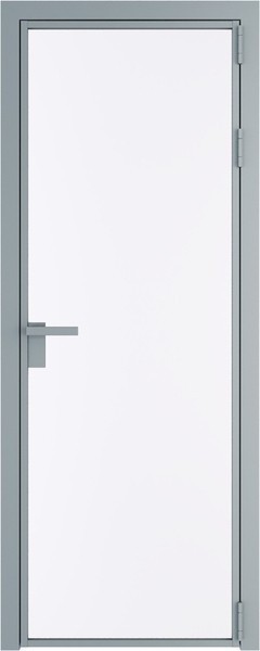 Алюминиевая дверь Profil Doors 1 AG Серебро Монохром белый просветленный