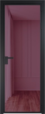 Алюминиевая дверь Profil Doors 1 AG Черный матовый RAL9005 Фиолетовое шпион