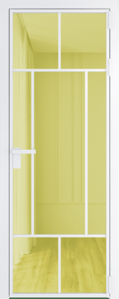 Алюминиевая дверь Profil Doors 10 AG Вайт Золотое шпион