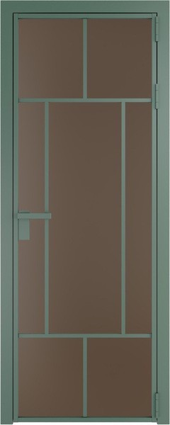 Алюминиевая дверь Profil Doors 10 AG Зеленый воск Монохром гляссе