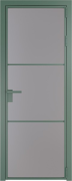 Алюминиевая дверь Profil Doors 13 AG Зеленый воск Монохром серый