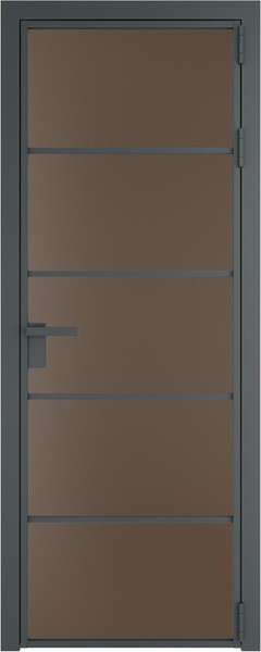 Алюминиевая дверь Profil Doors 14 AG Серая ночь Монохром гляссе