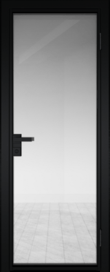 Алюминиевая дверь Profil Doors 1 AG Черный матовый RAL9005 Прозрачное