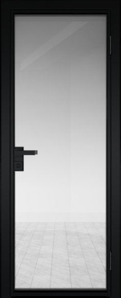 Алюминиевая дверь Profil Doors 1 AG Черный матовый RAL9005 Прозрачное