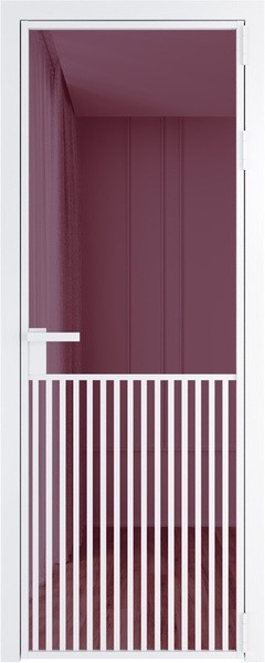 Алюминиевая дверь Profil Doors 15 AG Вайт Фиолетовый Шпион