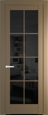 Межкомнатная дверь Profil Doors 4.1.2 (p.8) Перламутр золото Черное тонированное