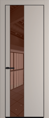 Межкомнатная дверь Profil Doors Orange 19 PE.O Зеркало бронзовое Сэнд Черный матовый RAL9005