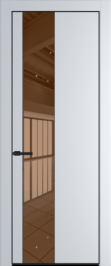 Межкомнатная дверь Profil Doors 19 PA Черный матовый RAL9005 Зеркало Bronza Сэнд