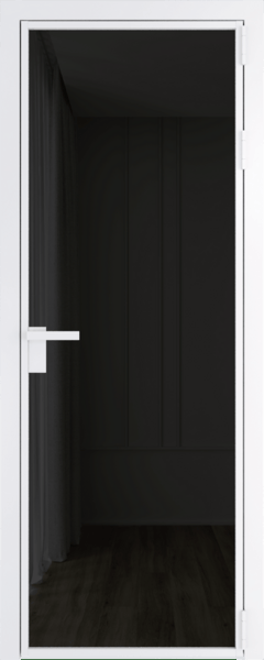 Алюминиевая дверь Profil Doors 1 AG Вайт Черное тонированное