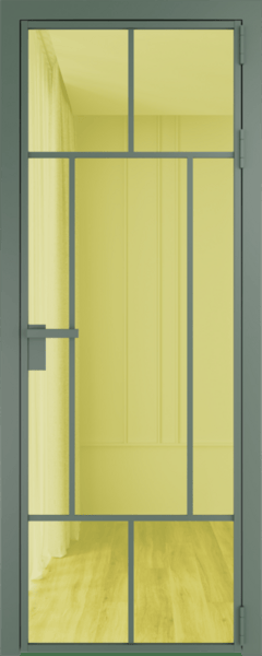 Алюминиевая дверь Profil Doors 10 AG Зеленый воск Золотое шпион