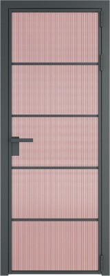 Алюминиевая дверь Profil Doors 14 AG Серая ночь Мору Розовое