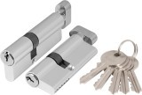 Цилиндровый Ajax (Аякс) механизм (AX102/80) AX1002Knob80 (35+10+35) CP хром с вертушкой