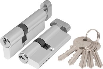Цилиндровый Ajax (Аякс) механизм (AX102/80) AX1002Knob80 (35+10+35) CP хром с вертушкой
