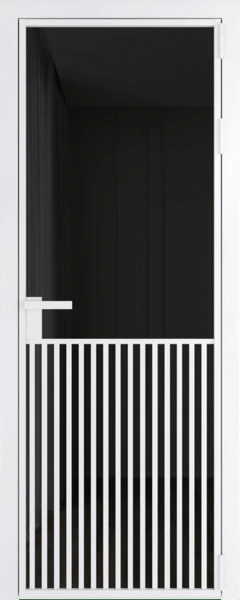 Алюминиевая дверь Profil Doors 15 AG Вайт Черное тонированное