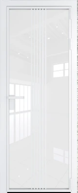 Алюминиевая дверь Profil Doors 18 AG Вайт Белый триплекс
