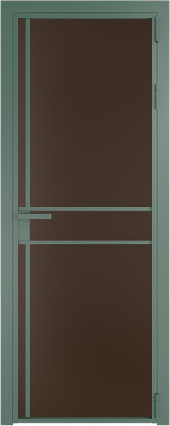 Алюминиевая дверь Profil Doors 9 AG Зеленый воск Монохром шоколад