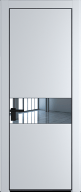 Межкомнатная дверь Profil Doors 17 PA Черный матовый RAL9005 Зеркало Вайт (RAL 110 96 02)