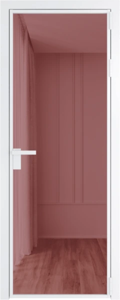 Алюминиевая дверь Profil Doors 1 AG Вайт Розовое шпион