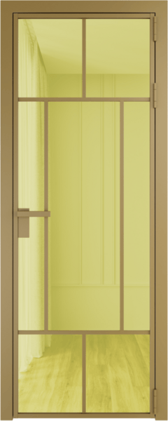 Алюминиевая дверь Profil Doors 10 AG Золото Золотое шпион