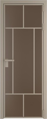 Алюминиевая дверь Profil Doors 10 AG Никель матовый Монохром гляссе