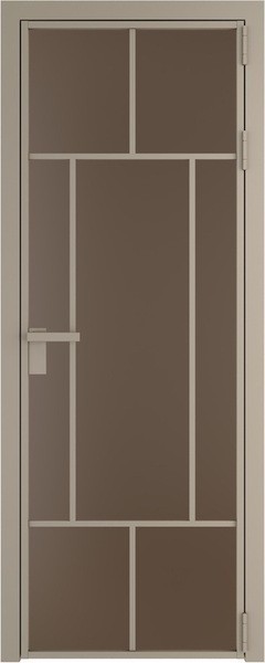 Алюминиевая дверь Profil Doors 10 AG Никель матовый Монохром гляссе