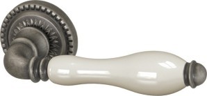 Ручка Armadillo (Армадилло) раздельная R.CL55.Silvia (Silvia CL1) AS/LWP-109 античное серебро/беж.фарфор