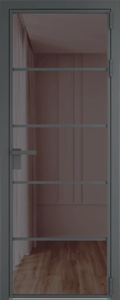 Алюминиевая дверь Profil Doors 14 AG Серая ночь Золотистая бронза