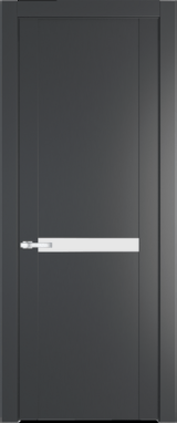 Межкомнатная дверь Profil Doors 1.4 P Монохром белый просветленный Графит (Pantone 425С)