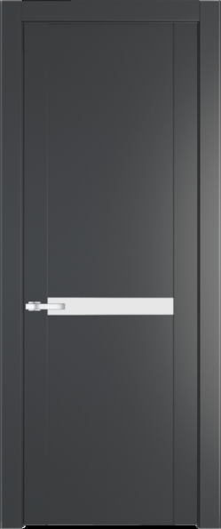 Межкомнатная дверь Profil Doors 1.4 P Монохром белый просветленный Графит (Pantone 425С)
