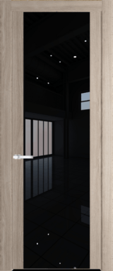 Межкомнатная дверь Profil Doors 1.7 N Lacobel Черный лак Дуб Сонома