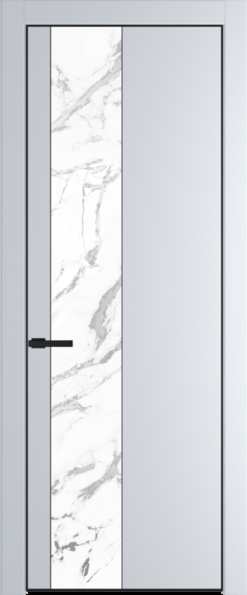 Межкомнатная дверь Profil Doors Orange 19 PE.O Нефи белый узор серебро Вайт (RAL 110 96 02) Черный матовый RAL9005