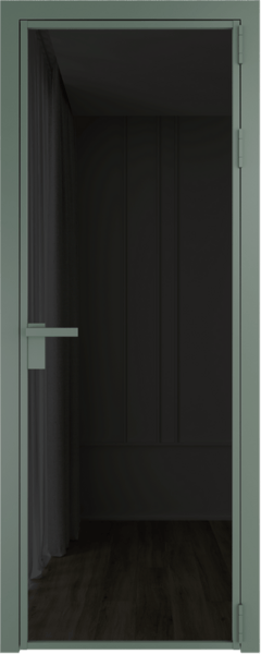 Алюминиевая дверь Profil Doors 1 AG Зеленый воск Черное тонированное