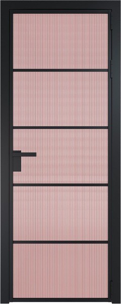 Алюминиевая дверь Profil Doors 14 AG Черный матовый Мору Розовое