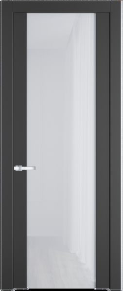 Межкомнатная дверь Profil Doors 1.13 P Белый триплекс Графит (Pantone 425С)