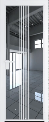 Алюминиевая дверь Profil Doors 18 AG Вайт Зеркало