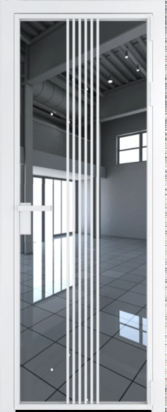 Алюминиевая дверь Profil Doors 18 AG Вайт Зеркало